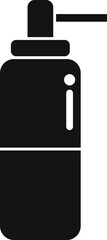 Simple vector icon of a nasal spray for relieving a blocked nose, in solid black