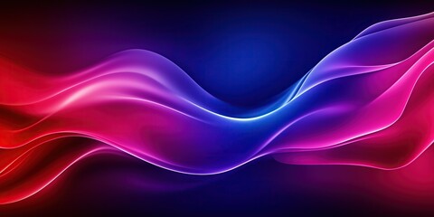 Obraz premium Abstract digital illustration of neon light waves in shades of pink, purple, and blue.