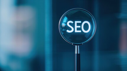 A magnifying glass is used to focus on a large S.E.O