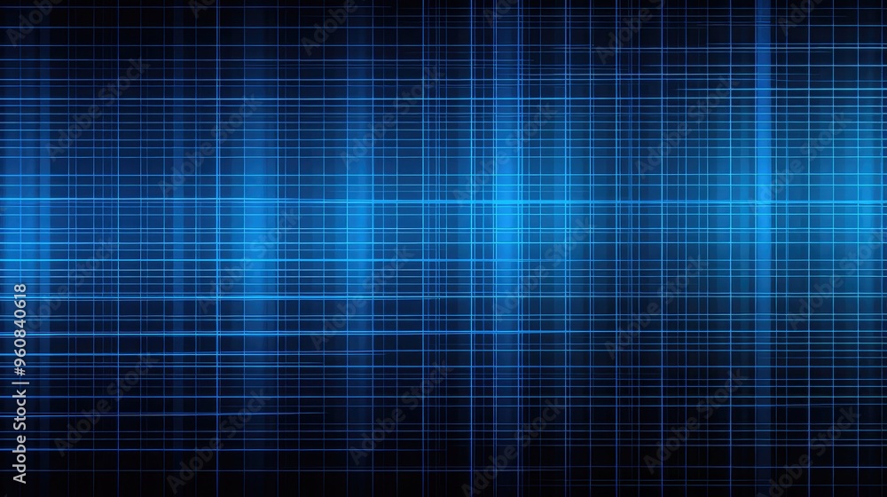 Poster a digital abstract background featuring blue grid lines and patterns, ideal for technology or graphi