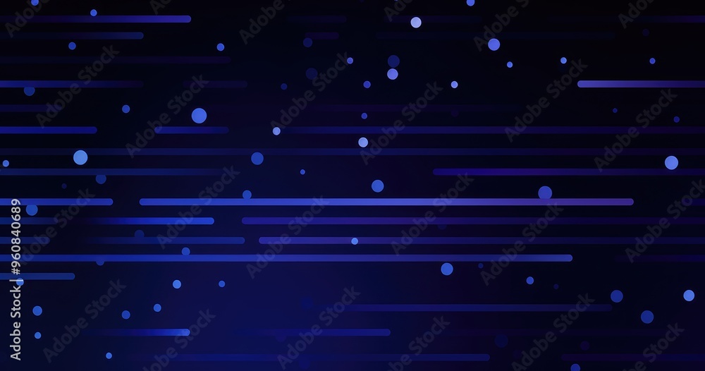 Poster a digital abstract background featuring flowing lines and circular shapes in shades of blue, creatin