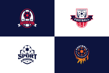 Naklejka premium Set of football emblem team logo design