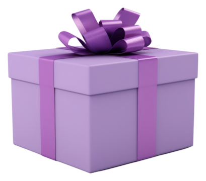 PNG Box ribbon purple gift.