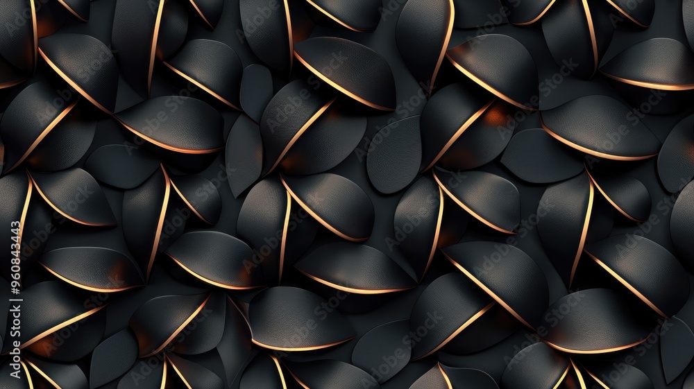 Poster abstract image of overlapping circular shapes with black and copper tones