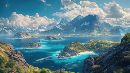 Obraz premium Paisaje pintoresco.Oceano y montaÃ±as.Viajes y aventuras alrededor del mundo.Islas de Tailand