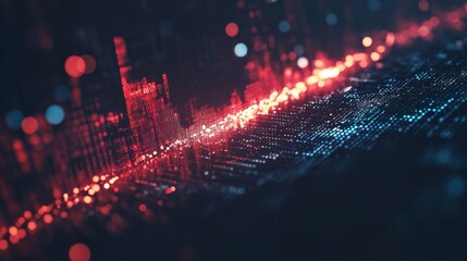 Fototapeta premium raise arrow chart digital transformation abstract technology background. Big data and business growth currency stock and investment economy