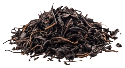 PNG Black tea leaves pile spice black food.