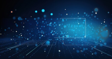 Obraz premium A digital background featuring blue and white particles with a grid pattern, ideal for technology-related designs.