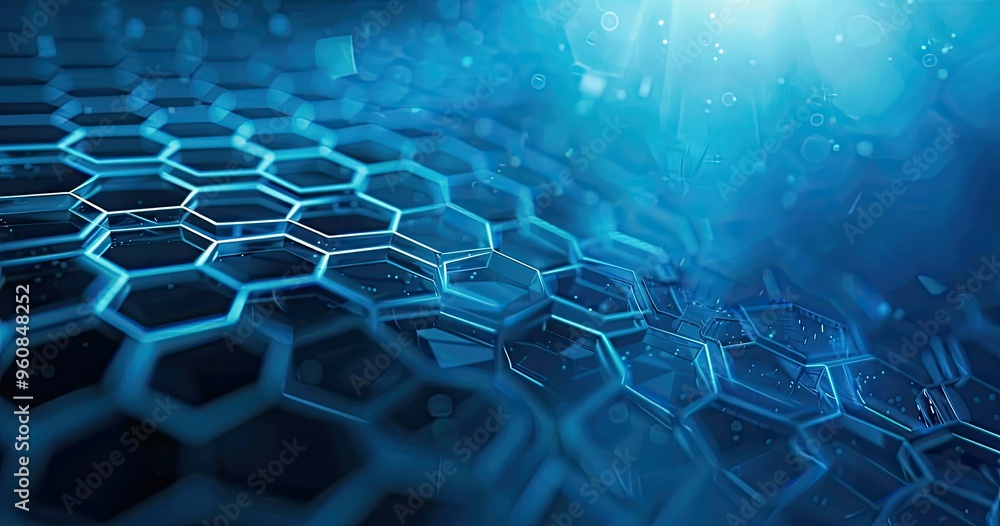 Aufkleber a digital representation of a hexagonal pattern, symbolizing technology and innovation with a futuri