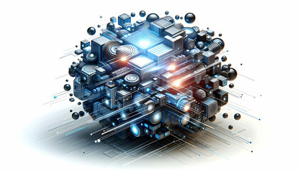 3D Glossy Abstract Digital Patterns with Soft Glow - Ideal for Tech Branding and Advertisements