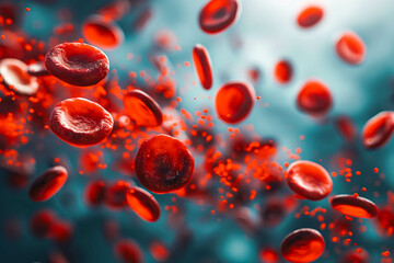 Three-dimensional Dynamic red blood cells flowing in plasma