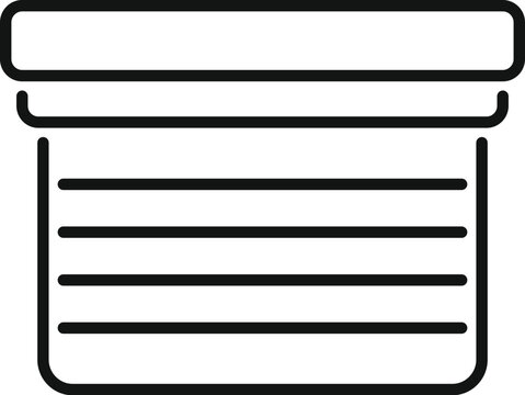 recommend clip art: Simple line vector icon representing a window roller shutter providing security and privacy for homes and businesses