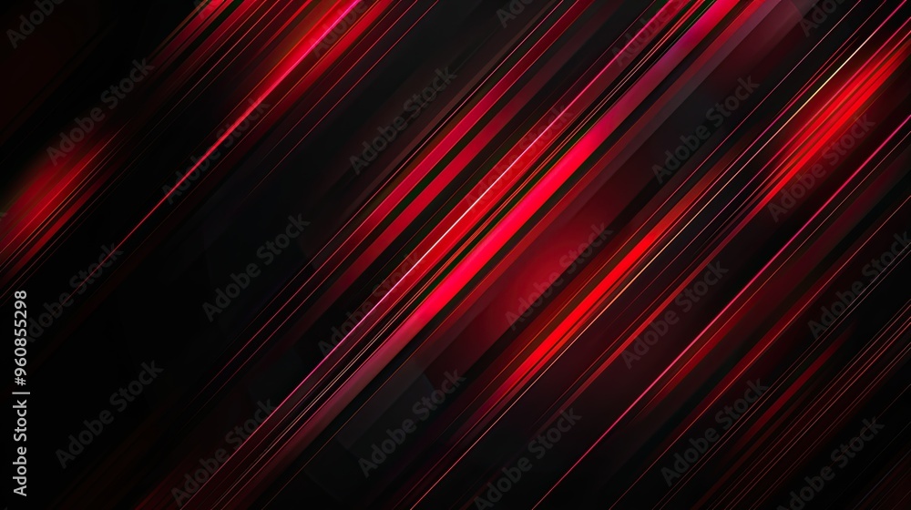 Poster a dynamic abstract background featuring diagonal red and black lines, creating a sense of movement a