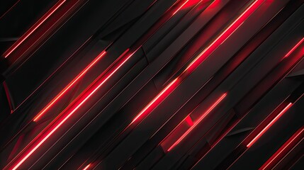 A dynamic abstract background featuring sharp, angular shapes in black and vibrant red, ideal for digital design and technology themes.