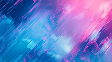 Fototapeta premium Tło w odcieniach błękitu, mięty i różu tworzy fascynujący obraz w estetyce futurystycznej. Wzory przypominające zniekształcenia nadają całości cyberpunkowy klimat.