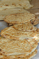 Freshly baked flatbread