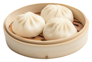 PNG Stuffed steamed bun dumpling food white background.
