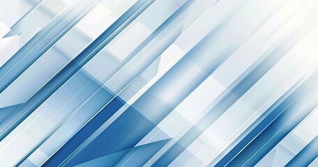 Fototapeta premium A dynamic abstract design featuring overlapping blue and white geometric shapes, conveying a sense of movement and modernity.