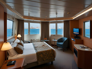 Fototapeta premium View from Aurea Suite on MSC Sinfonia in the Port of Venice