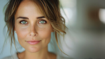 Naklejka premium Happy Attractive Confident European Woman Middl