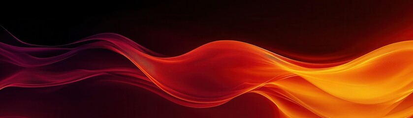 Obraz premium Dark amber to fiery crimson gradient with fluid, wave-like motions, Abstract background, Energetic and intense