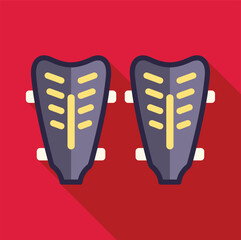 Pair of soccer shin guards, protecting players legs from injuries during football match