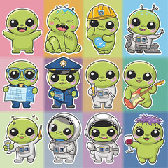 2d vector illustration emoji emote for social media icon for fruits and animals cute character  