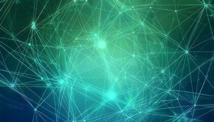 Abstract polygonal background from lines, dots and glowing particles with plexus effect