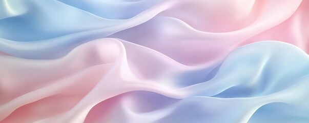 Obraz premium Subtle pastel curves forming soft waves, smooth fabric feel, abstract background