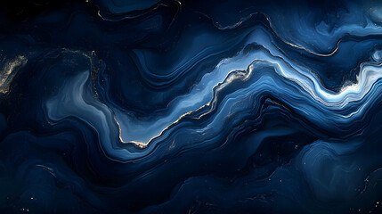 Abstract Blue and Gold Swirl Marble Texture Background
