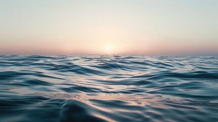 Obraz premium Blurred motion of the ocean surface at twilight