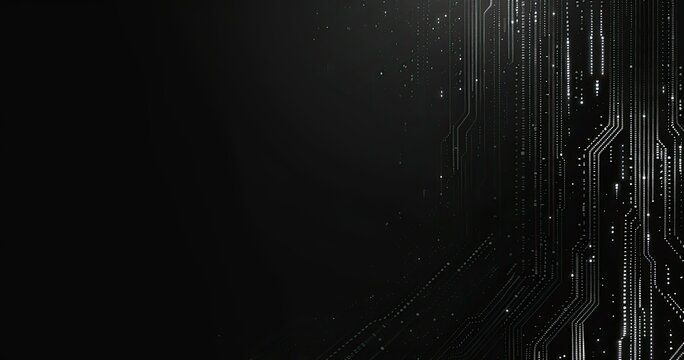 A sleek, dark background featuring abstract circuit patterns, conveying a sense of technology and digital innovation.