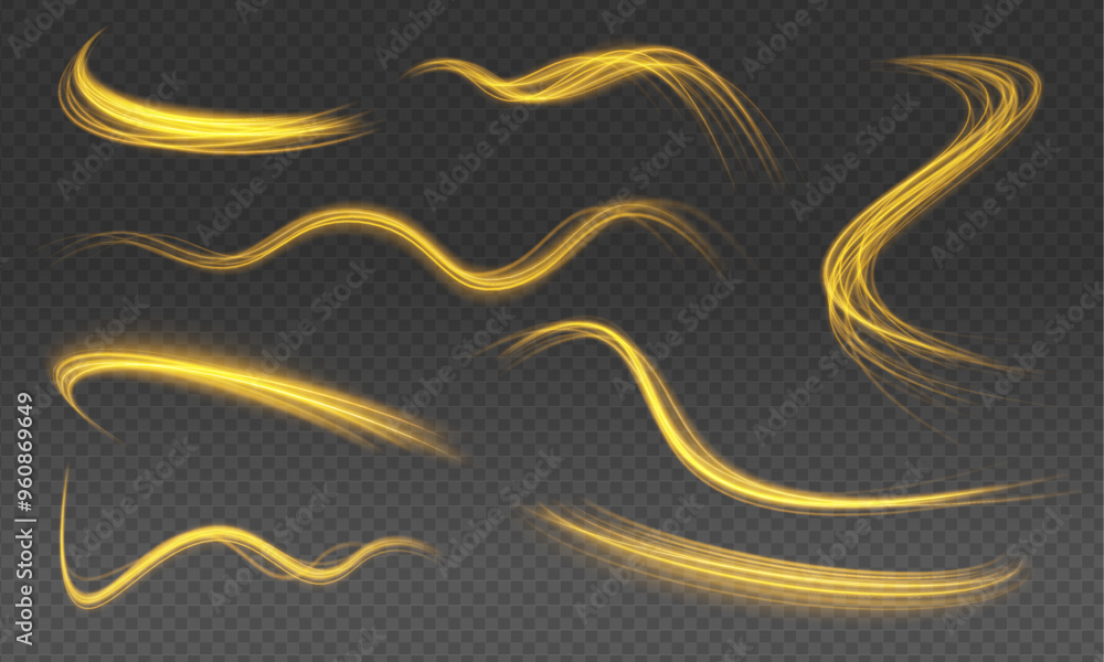 Leinwandbilder swirling glow dynamic neon circles. rotating shining rings. shine magic gold swirl with flare sparkl