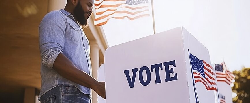 "US Citizen Making a Choice: Voting in Presidential Election for Democracy and Patriotism"