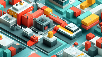 Abstract Geometric Shapes Colorful Cubes D Design Modern Architecture