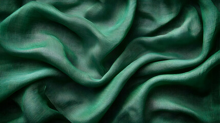 Obraz premium Green Fabric Drape Texture Background