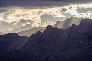 A mysterious Pusch Ridge as a storm clears. Near Tucson, Arizona.