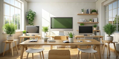 serene minimalist modern educational technology setup