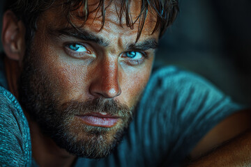 A man sitting alone with a pensive expression, reflecting on a difficult decision. Concept of contemplation and introspection.