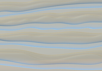 Obraz premium Abstract blue and yellow background with wave texture, line, mountain relief. Neon light. 3d rendering, minimal style.