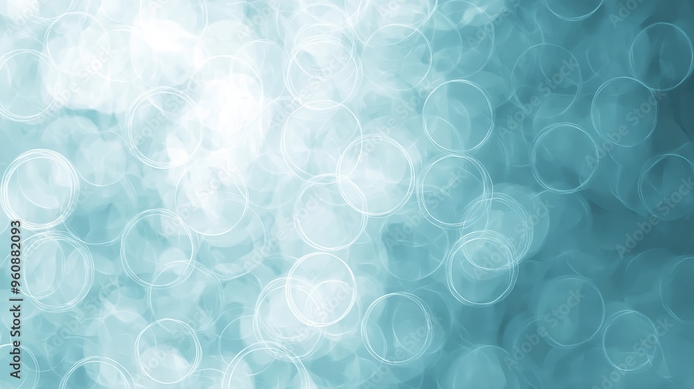 Poster Abstract Blue Bokeh Background With Circle Shapes