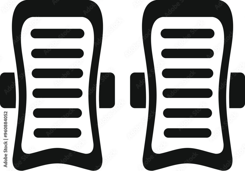 Poster simple vector icon showing a pair of car pedals, ideal for web and mobile interfaces