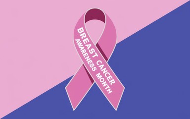 Fototapeta premium Breast Cancer Awareness Ribbon on Dual Background
