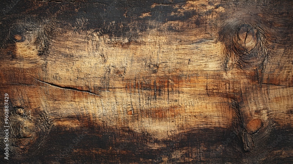 Poster closeup of a rough unpolished wood surface displaying visible saw marks and a natural rustic appeara