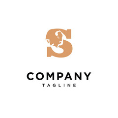 Letter S Bison Logo Icon vector