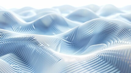 Abstract Wavy Pattern of Intersecting Lines in Blue Hues