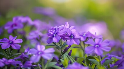 Vibrant purple Creeping Phlox for garden decor or cards.