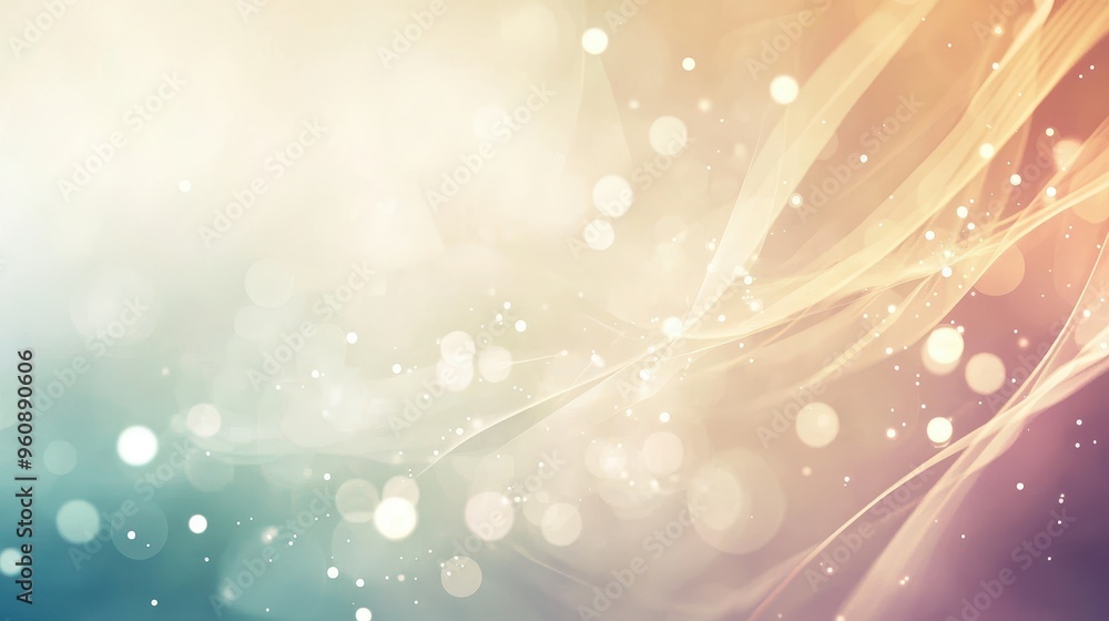 Poster abstract blurred background with bokeh lights and soft lines