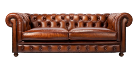 PNG Furniture leather sofa white background.