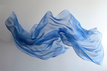 Fototapeta premium Floating blue fabric